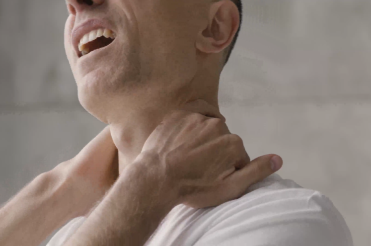 Person with neck pain
