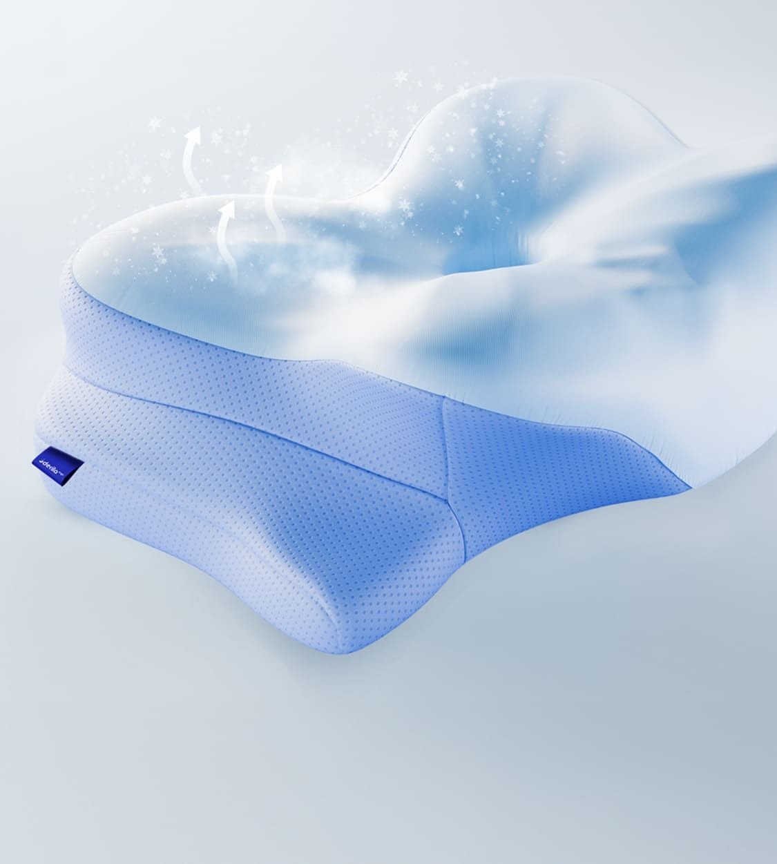 Ergonomic pillow with cooling effect